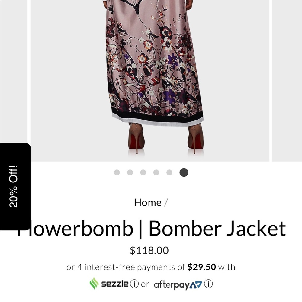 FLIGHT/FIGHT FLORAL KIMONO STYLE BOMBER JACKET - Picture 5 of 5